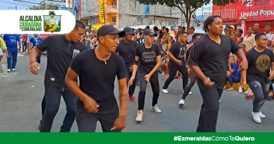 Club de baile de la Casa de la Juventud participaron del preg&oacute;n por las fiestas del cant&oacute;n Esmeraldas